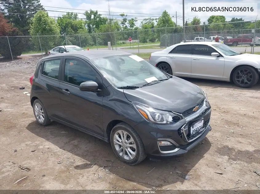 2022 Chevrolet Spark Fwd 1Lt Automatic VIN: KL8CD6SA5NC036016 Lot: 45314284