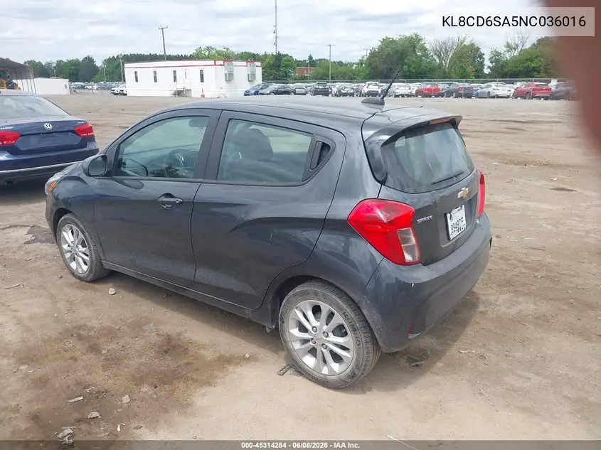 2022 Chevrolet Spark Fwd 1Lt Automatic VIN: KL8CD6SA5NC036016 Lot: 45314284