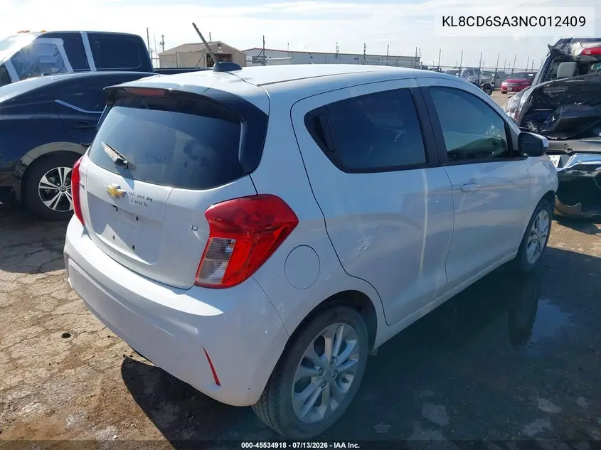 2022 Chevrolet Spark Fwd 1Lt Automatic VIN: KL8CD6SA3NC012409 Lot: 45534918