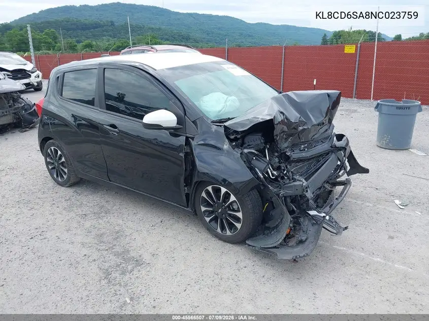 2022 Chevrolet Spark Fwd 1Lt Automatic VIN: KL8CD6SA8NC023759 Lot: 45566507