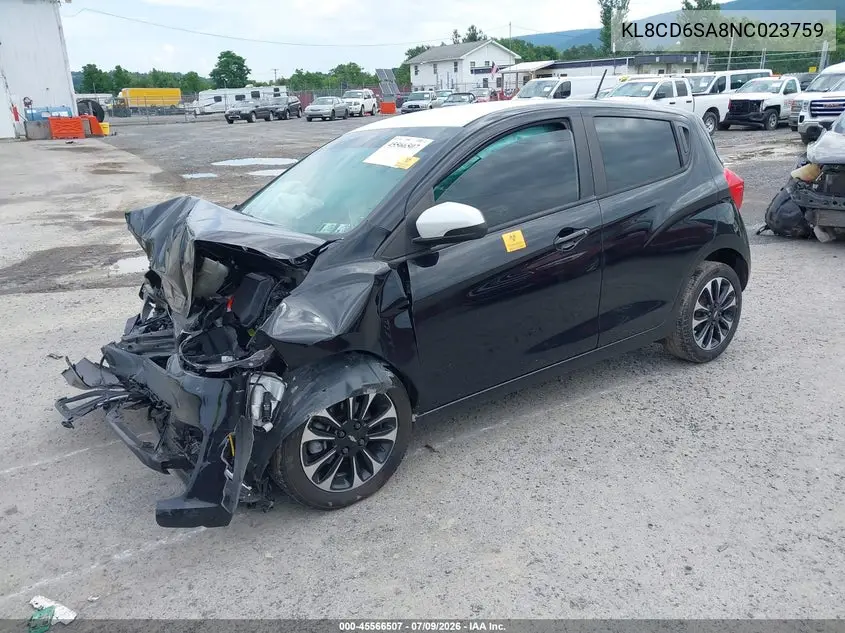 2022 Chevrolet Spark Fwd 1Lt Automatic VIN: KL8CD6SA8NC023759 Lot: 45566507