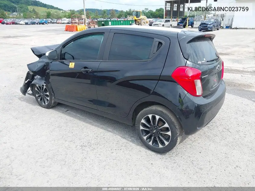 2022 Chevrolet Spark Fwd 1Lt Automatic VIN: KL8CD6SA8NC023759 Lot: 45566507