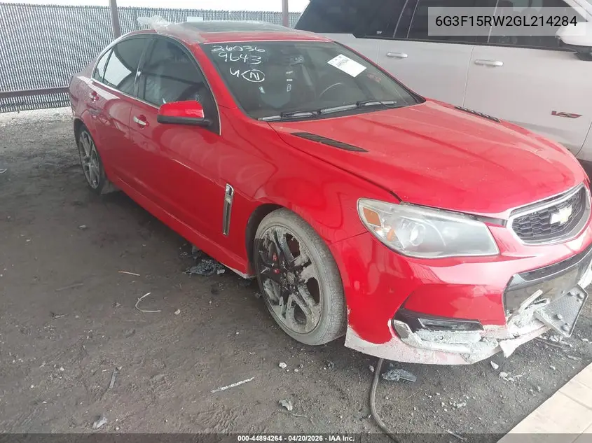 2016 Chevrolet Ss VIN: 6G3F15RW2GL214284 Lot: 44894264