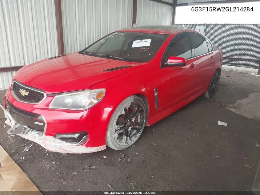 2016 Chevrolet Ss VIN: 6G3F15RW2GL214284 Lot: 44894264