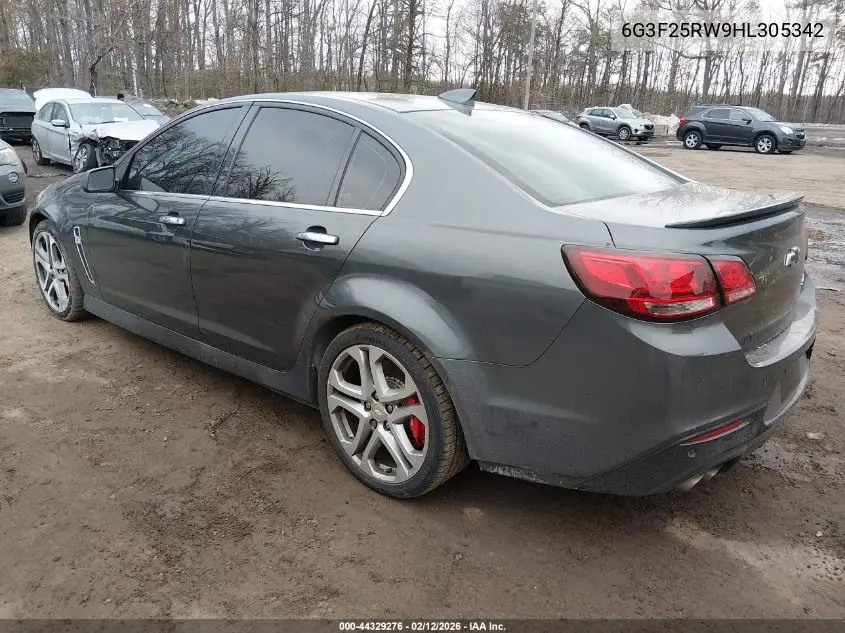 2017 Chevrolet Ss VIN: 6G3F25RW9HL305342 Lot: 44329276