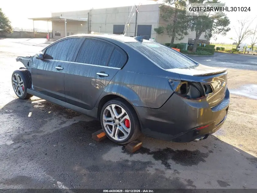 2017 Chevrolet Ss VIN: 6G3F25RW8HL301024 Lot: 44383629