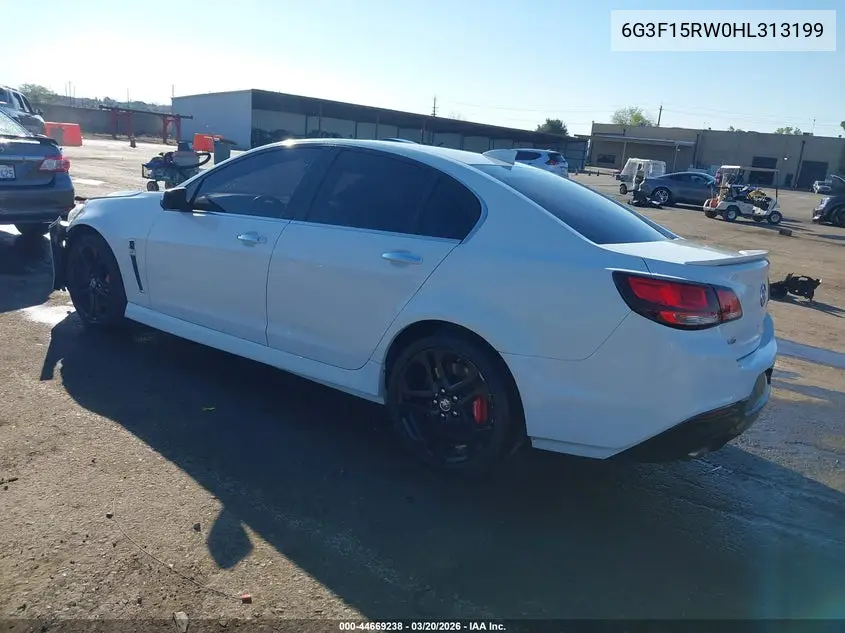 2017 Chevrolet Ss VIN: 6G3F15RW0HL313199 Lot: 44669238