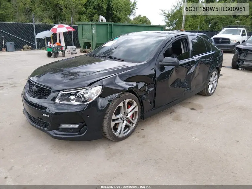 2017 Chevrolet Ss VIN: 6G3F15RW5HL300951 Lot: 45378779