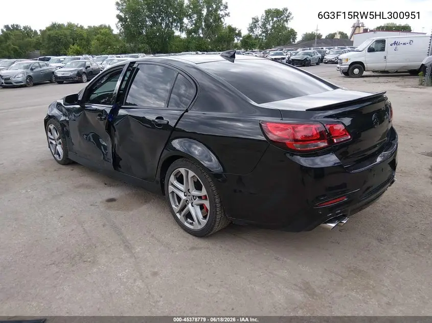 2017 Chevrolet Ss VIN: 6G3F15RW5HL300951 Lot: 45378779