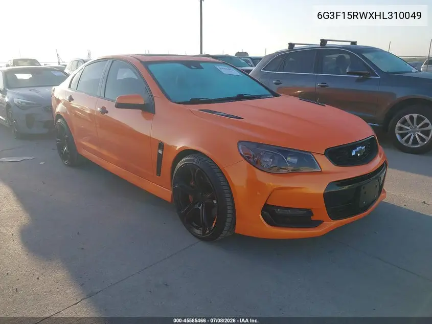 2017 Chevrolet Ss VIN: 6G3F15RWXHL310049 Lot: 45585466