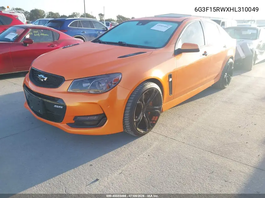 2017 Chevrolet Ss VIN: 6G3F15RWXHL310049 Lot: 45585466