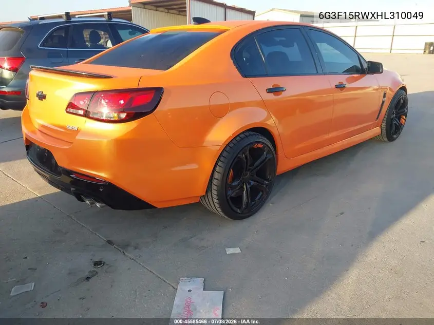 2017 Chevrolet Ss VIN: 6G3F15RWXHL310049 Lot: 45585466