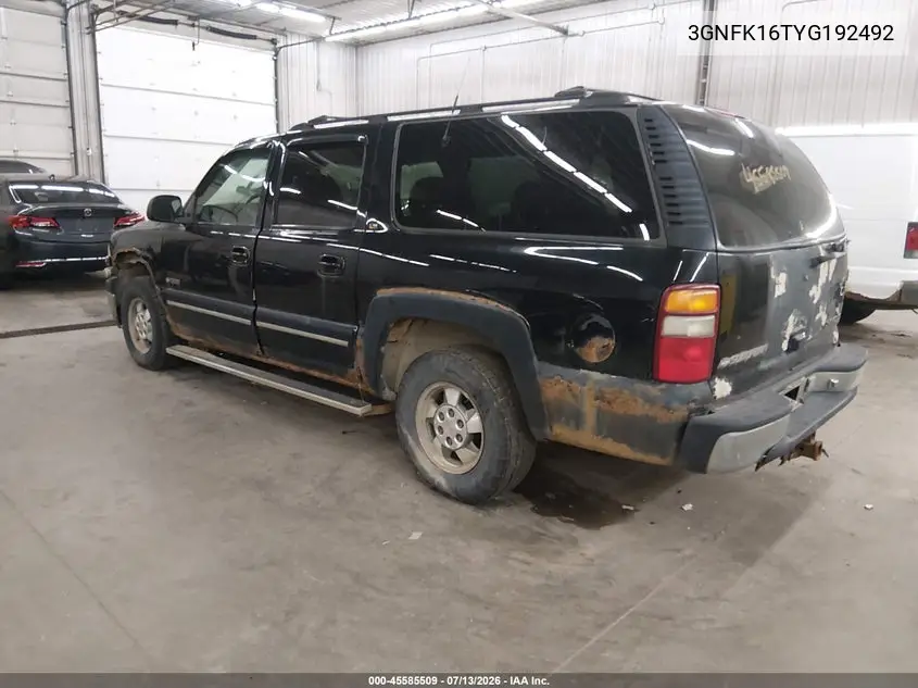 2000 Chevrolet Suburban 1500 Lt VIN: 3GNFK16T3YG192492 Lot: 45585509