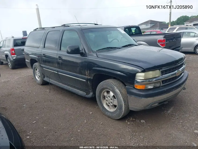 2001 Chevrolet Suburban K1500 VIN: 1GNFK16TX1J205890 Lot: 45312670
