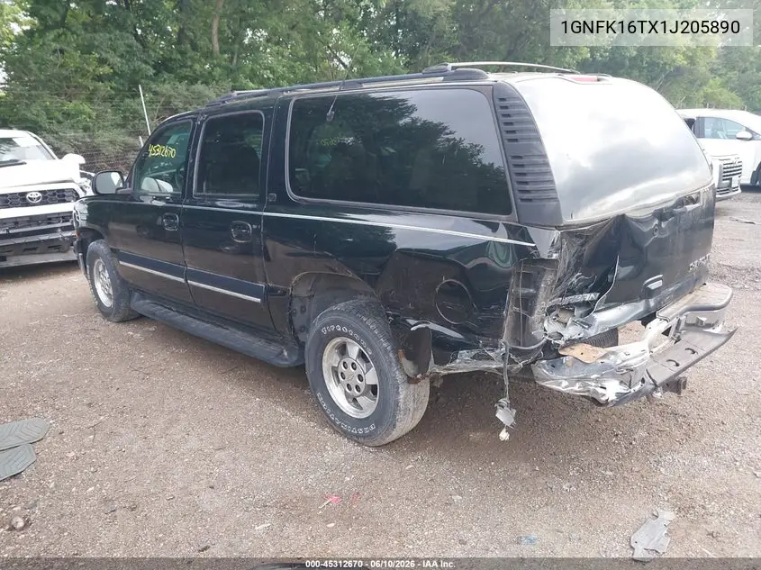 2001 Chevrolet Suburban K1500 VIN: 1GNFK16TX1J205890 Lot: 45312670