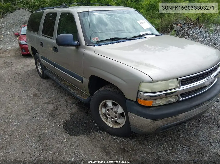 2003 Chevrolet Suburban K1500 VIN: 3GNFK16Z03G303271 Lot: 45213453