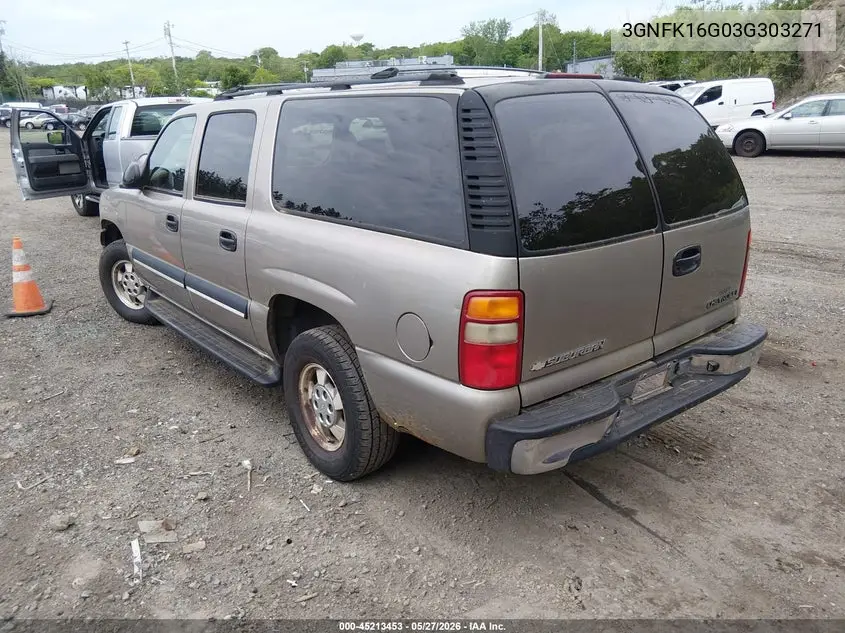 2003 Chevrolet Suburban K1500 VIN: 3GNFK16Z03G303271 Lot: 45213453