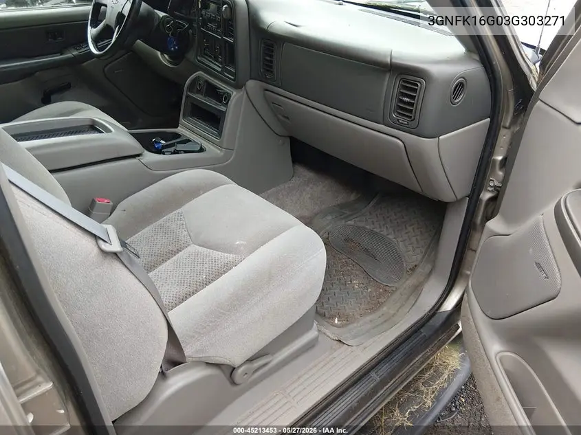 2003 Chevrolet Suburban K1500 VIN: 3GNFK16Z03G303271 Lot: 45213453