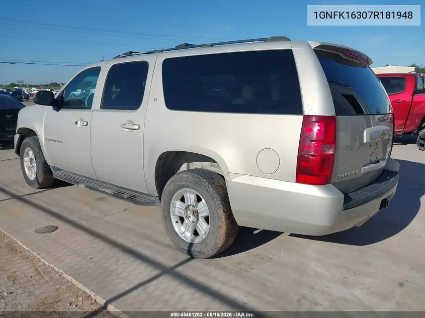 2007 Chevrolet Suburban Lt VIN: 1GNFK16307R181948 Lot: 45401283