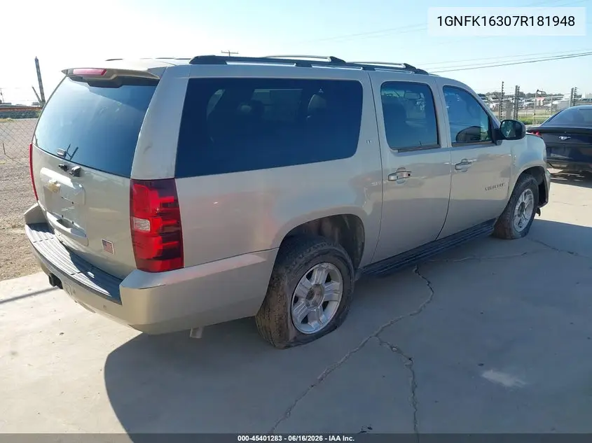 2007 Chevrolet Suburban Lt VIN: 1GNFK16307R181948 Lot: 45401283