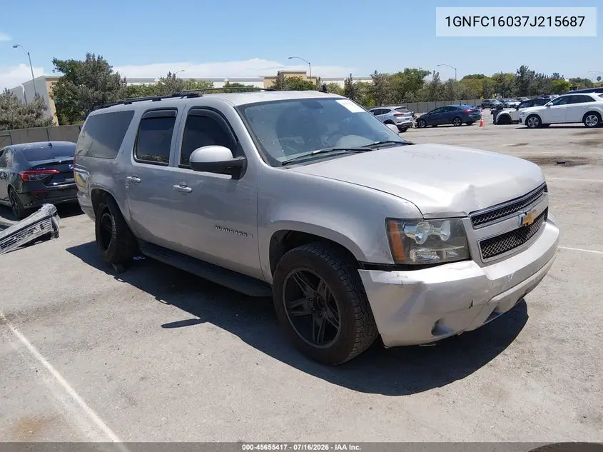 2007 Chevrolet Suburban Lt VIN: 1GNFC16037J215687 Lot: 45655417