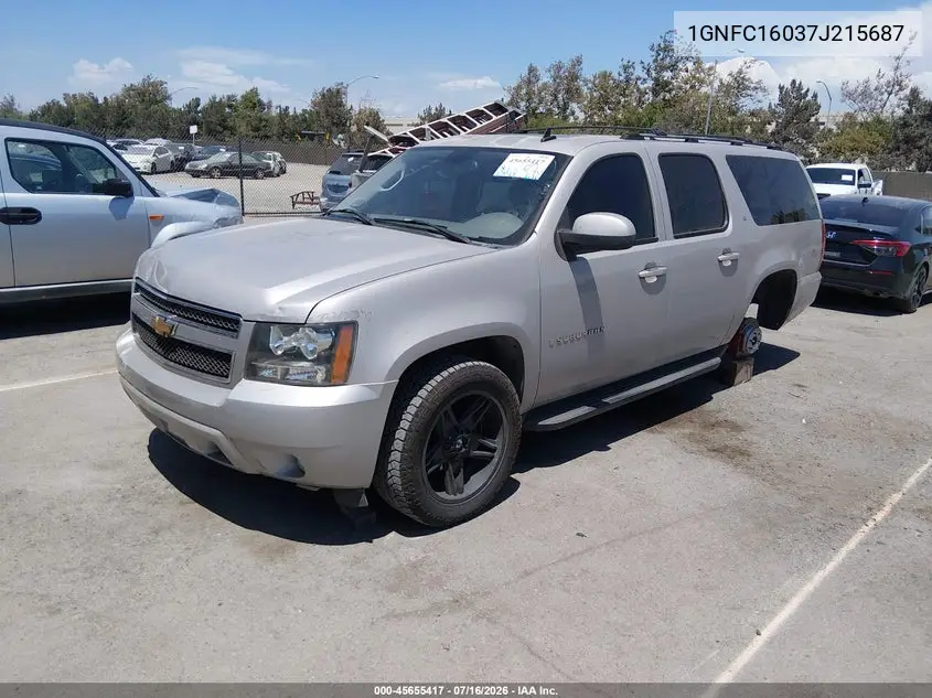 2007 Chevrolet Suburban Lt VIN: 1GNFC16037J215687 Lot: 45655417