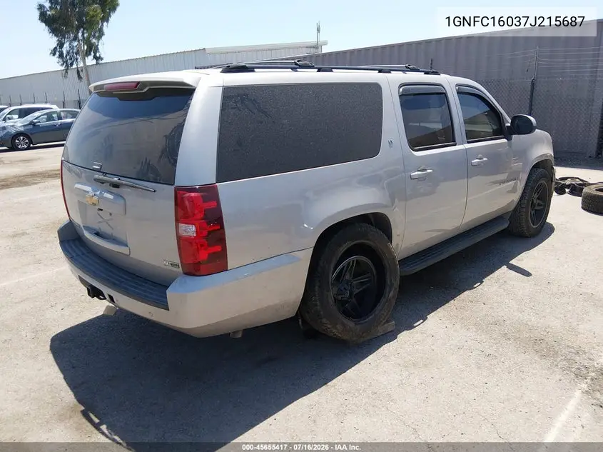 2007 Chevrolet Suburban Lt VIN: 1GNFC16037J215687 Lot: 45655417