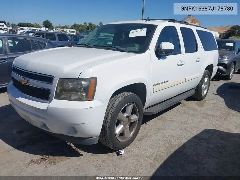 2007 Chevrolet Suburban Ltz VIN: 1GNFK16387J178780 Lot: 45663064