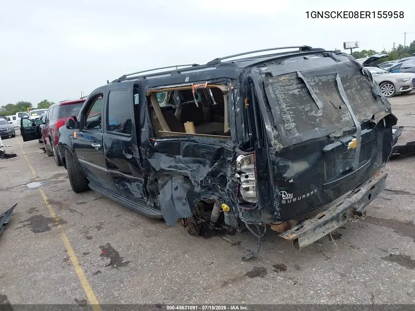 2014 Chevrolet Suburban Ltz VIN: 1GNSCKE08ER155958 Lot: 45631091