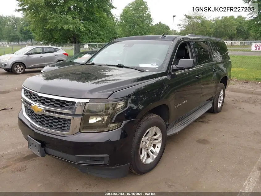 2015 Chevrolet Suburban Lt VIN: 1GNSKJKC2FR227203 Lot: 45640164