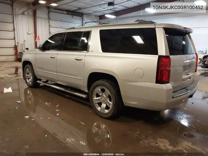 1GNSKJKC0GR100452 2016 Chevrolet Suburban Ltz