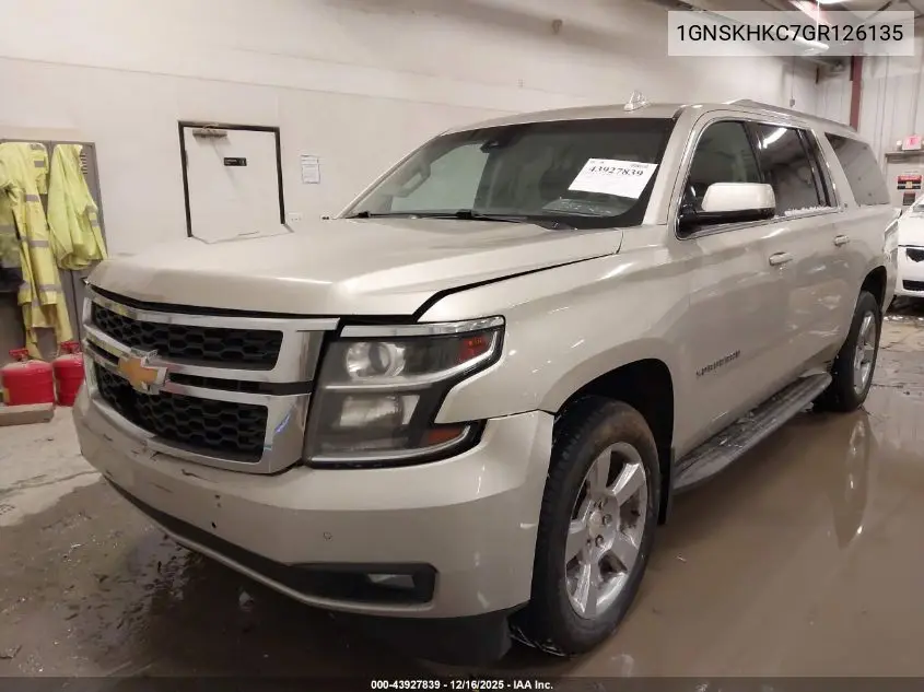 1GNSKHKC7GR126135 2016 Chevrolet Suburban Lt