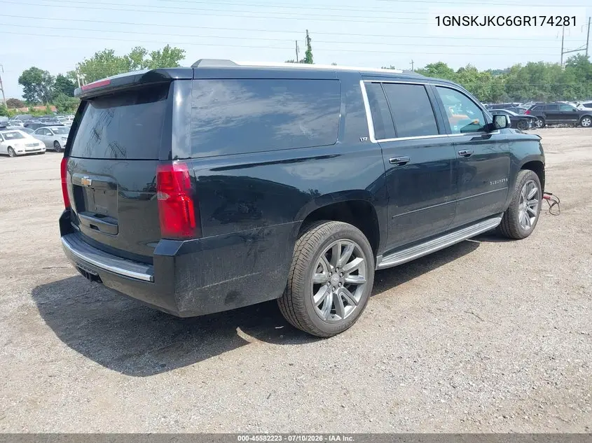2016 Chevrolet Suburban Ltz VIN: 1GNSKJKC6GR174281 Lot: 45582223