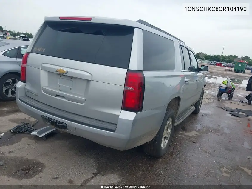 2016 Chevrolet Suburban Lt VIN: 1GNSCHKC8GR104190 Lot: 45610473