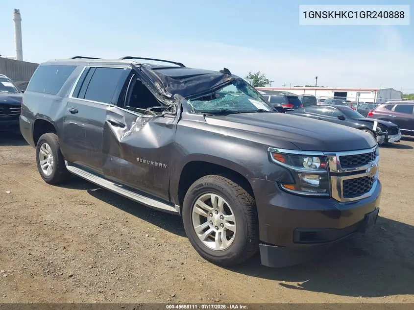 2016 Chevrolet Suburban Lt VIN: 1GNSKHKC1GR240888 Lot: 45658111