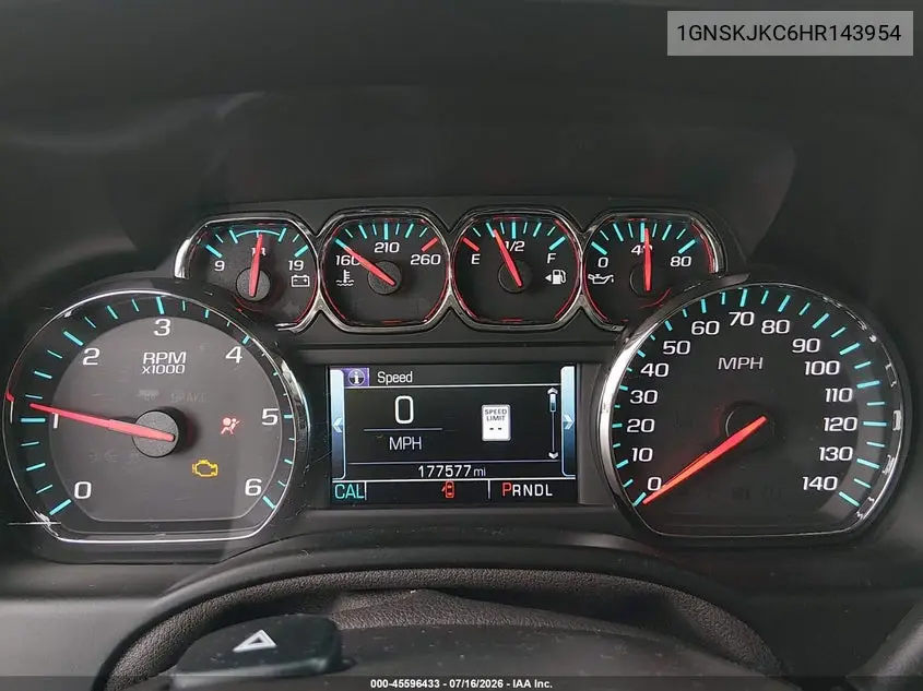 2017 Chevrolet Suburban Premier VIN: 1GNSKJKC6HR143954 Lot: 45596433