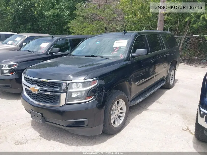 2018 Chevrolet Suburban Lt VIN: 1GNSCHKC7JR106715 Lot: 45666067