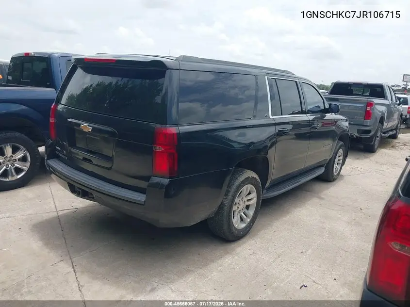 2018 Chevrolet Suburban Lt VIN: 1GNSCHKC7JR106715 Lot: 45666067