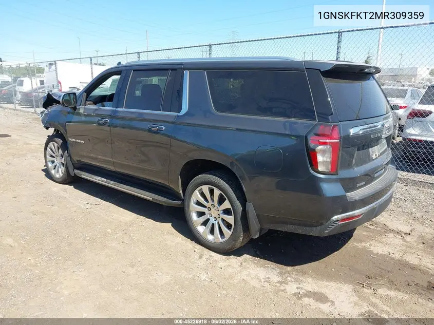 2021 Chevrolet Suburban 4Wd Premier VIN: 1GNSKFKT2MR309359 Lot: 45226918