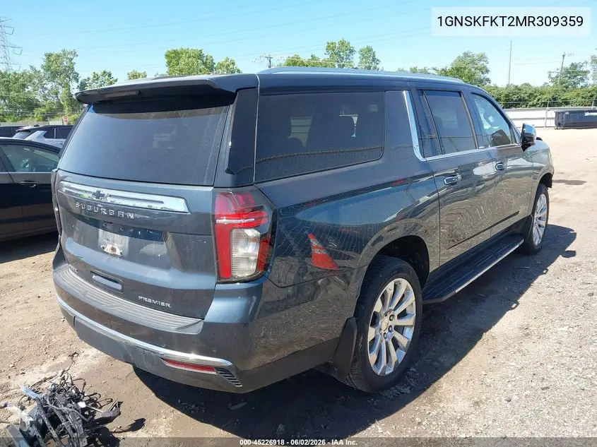 2021 Chevrolet Suburban 4Wd Premier VIN: 1GNSKFKT2MR309359 Lot: 45226918