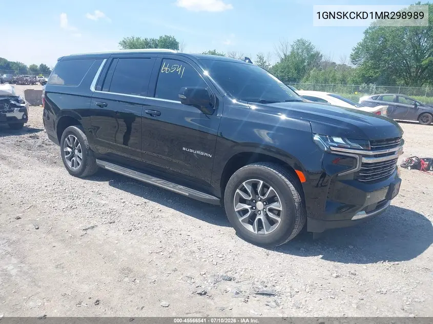 2021 Chevrolet Suburban 4Wd Lt VIN: 1GNSKCKD1MR298989 Lot: 45566541