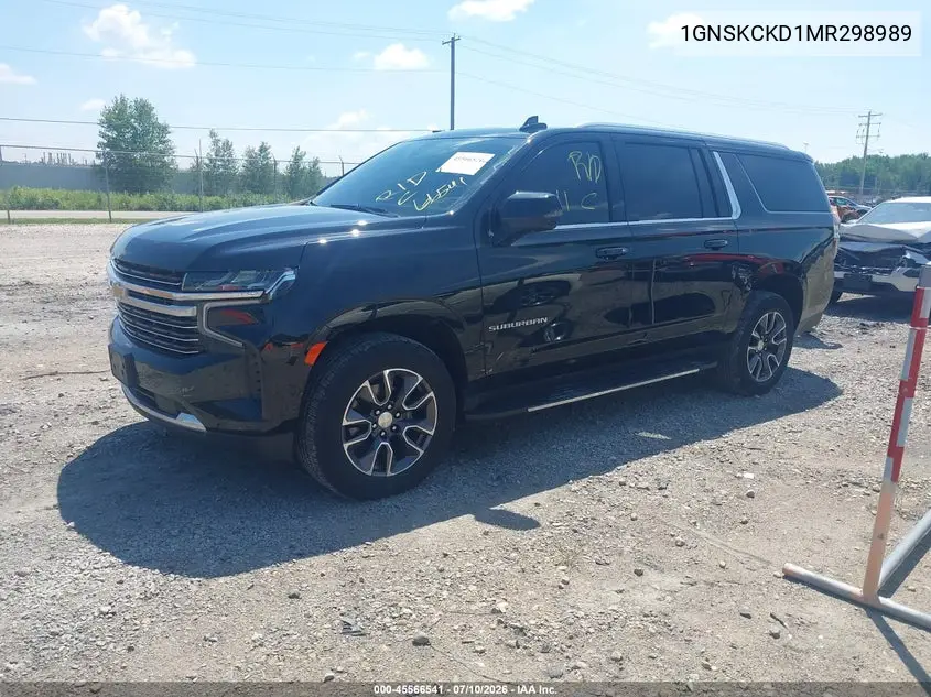 2021 Chevrolet Suburban 4Wd Lt VIN: 1GNSKCKD1MR298989 Lot: 45566541