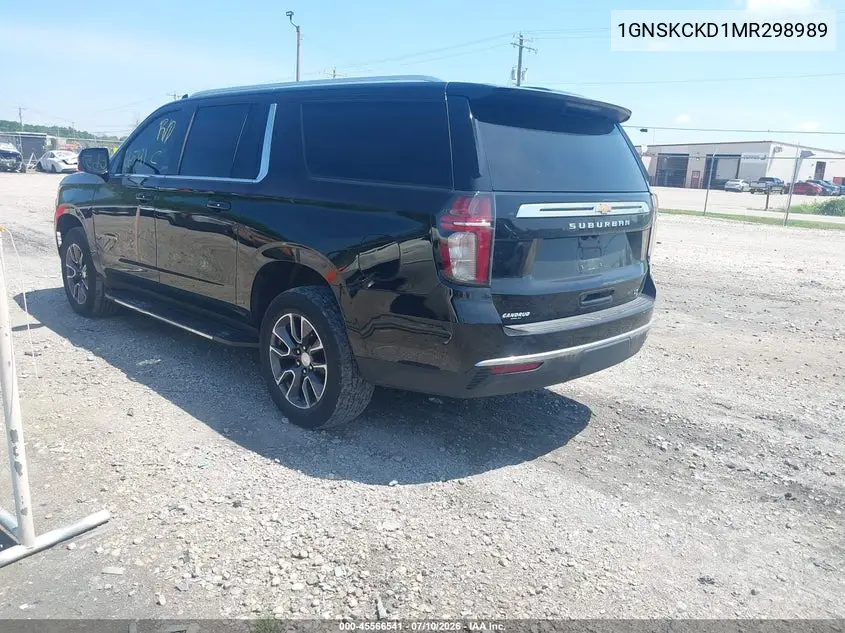 2021 Chevrolet Suburban 4Wd Lt VIN: 1GNSKCKD1MR298989 Lot: 45566541