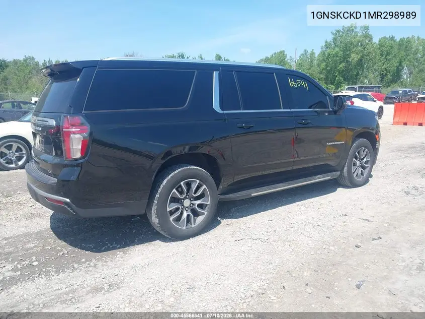 2021 Chevrolet Suburban 4Wd Lt VIN: 1GNSKCKD1MR298989 Lot: 45566541
