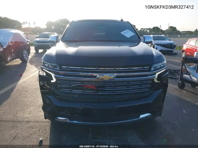 2021 Chevrolet Suburban 4Wd Premier VIN: 1GNSKFKD3MR327412 Lot: 45591116