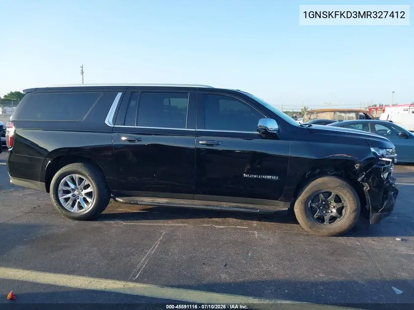 2021 Chevrolet Suburban 4Wd Premier VIN: 1GNSKFKD3MR327412 Lot: 45591116