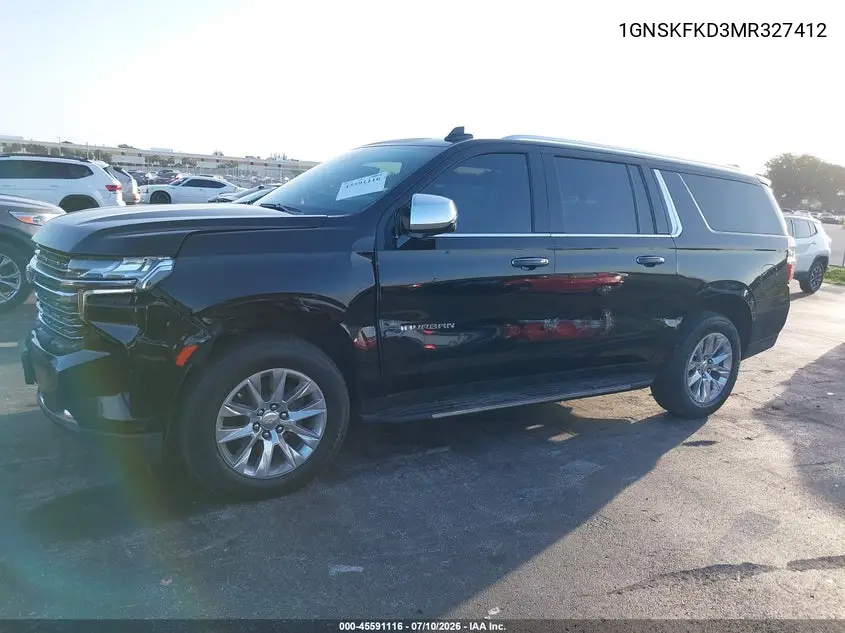 2021 Chevrolet Suburban 4Wd Premier VIN: 1GNSKFKD3MR327412 Lot: 45591116