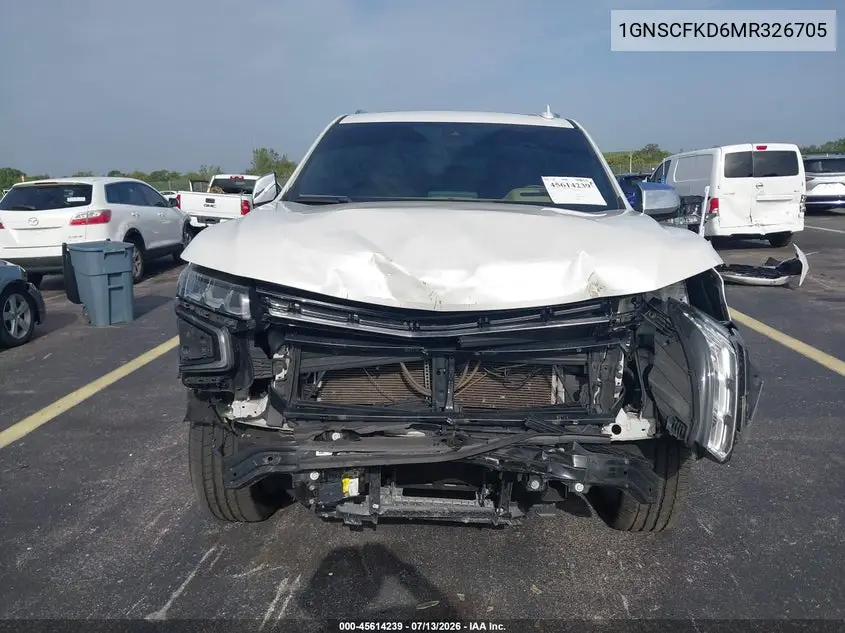 2021 Chevrolet Suburban 2Wd Premier VIN: 1GNSCFKD6MR326705 Lot: 45614239