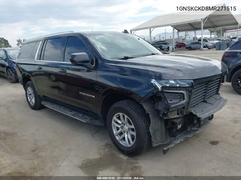 2021 Chevrolet Suburban 4Wd Lt VIN: 1GNSKCKD8MR271515 Lot: 45615192
