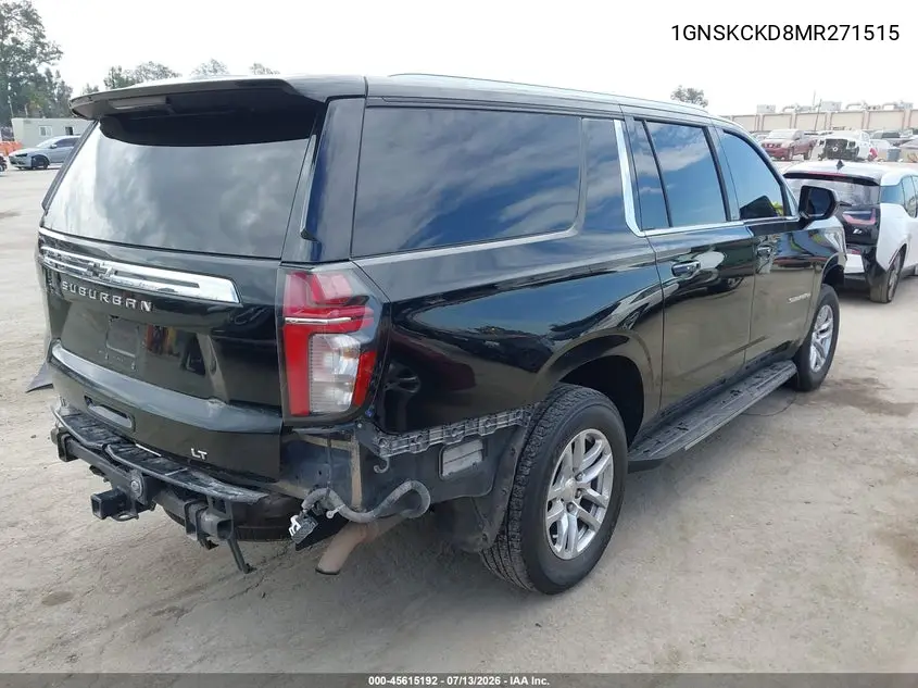 2021 Chevrolet Suburban 4Wd Lt VIN: 1GNSKCKD8MR271515 Lot: 45615192